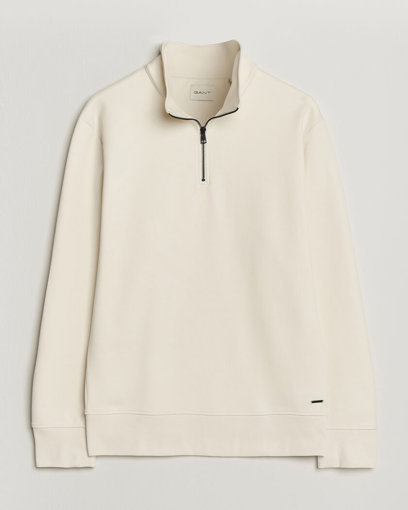 Gant Interlock Half Zip Creamed White – White