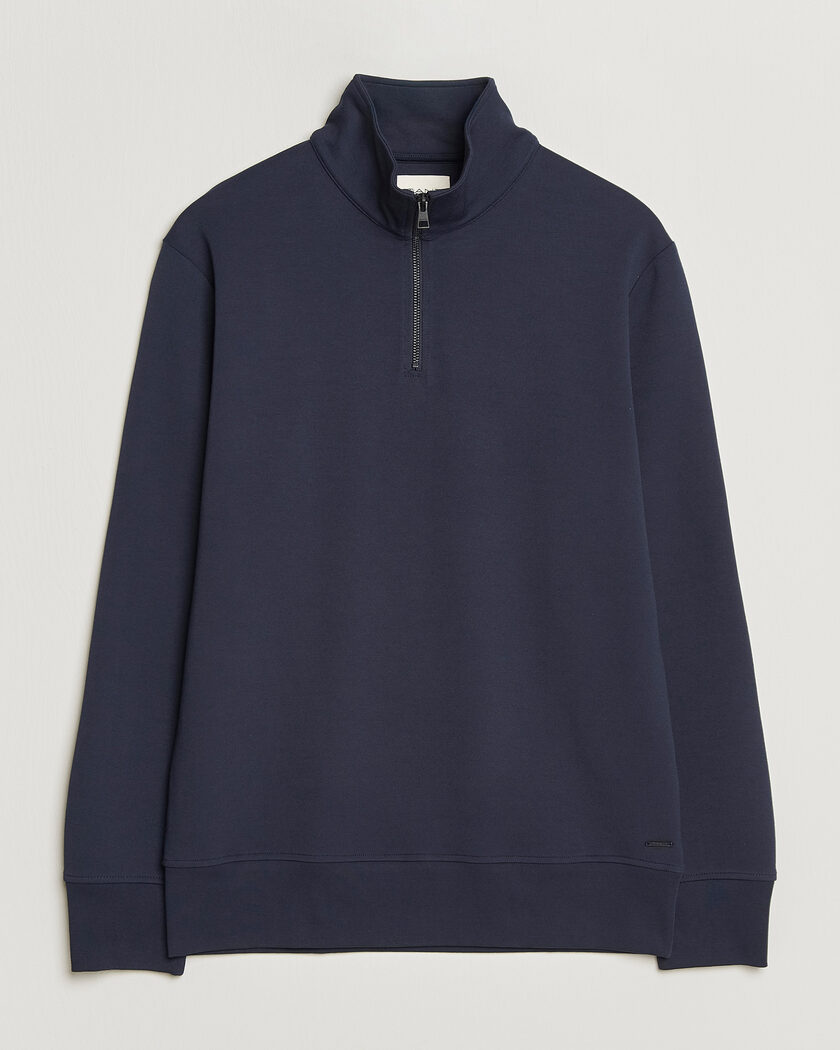 Brunello Cucinelli 2 Ply Cashmere Half Zip Navy at CareOfCarl.com