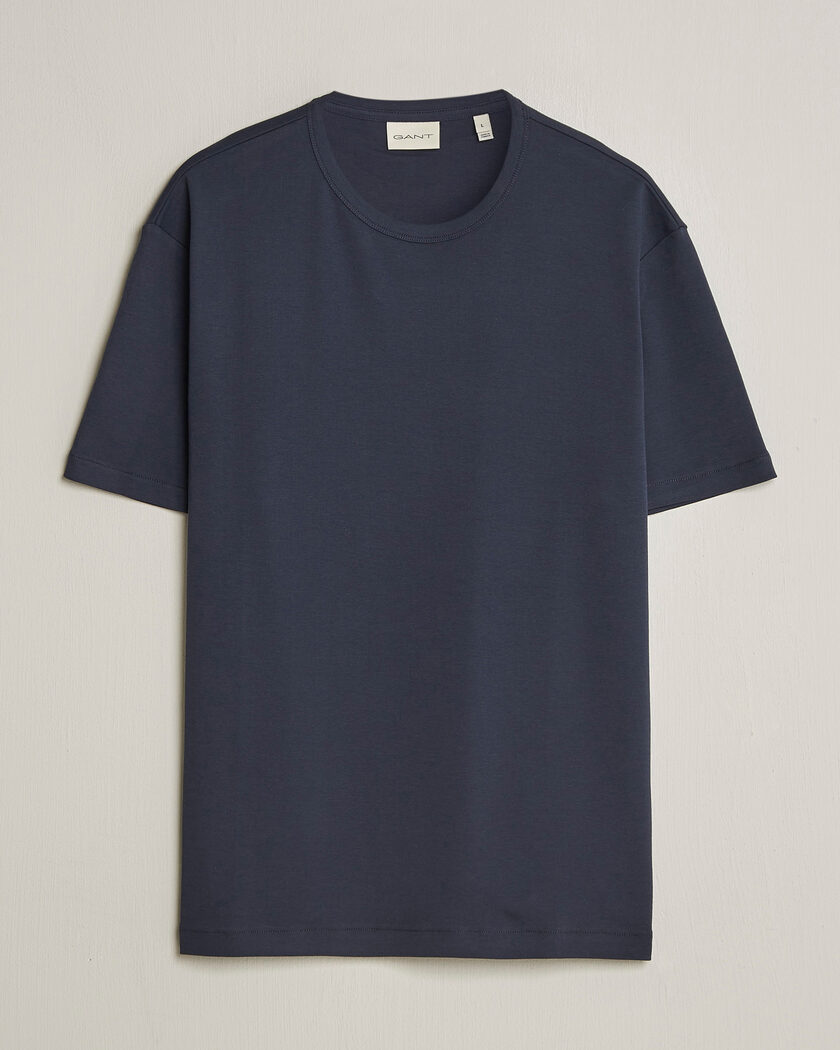 Gant Interlock Crew Neck T-Shirt Evening Blue – Blue