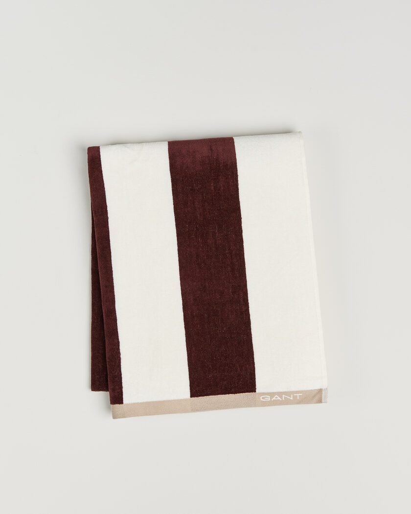 Gant Striped Beach Towel Fresh Soil – Brown