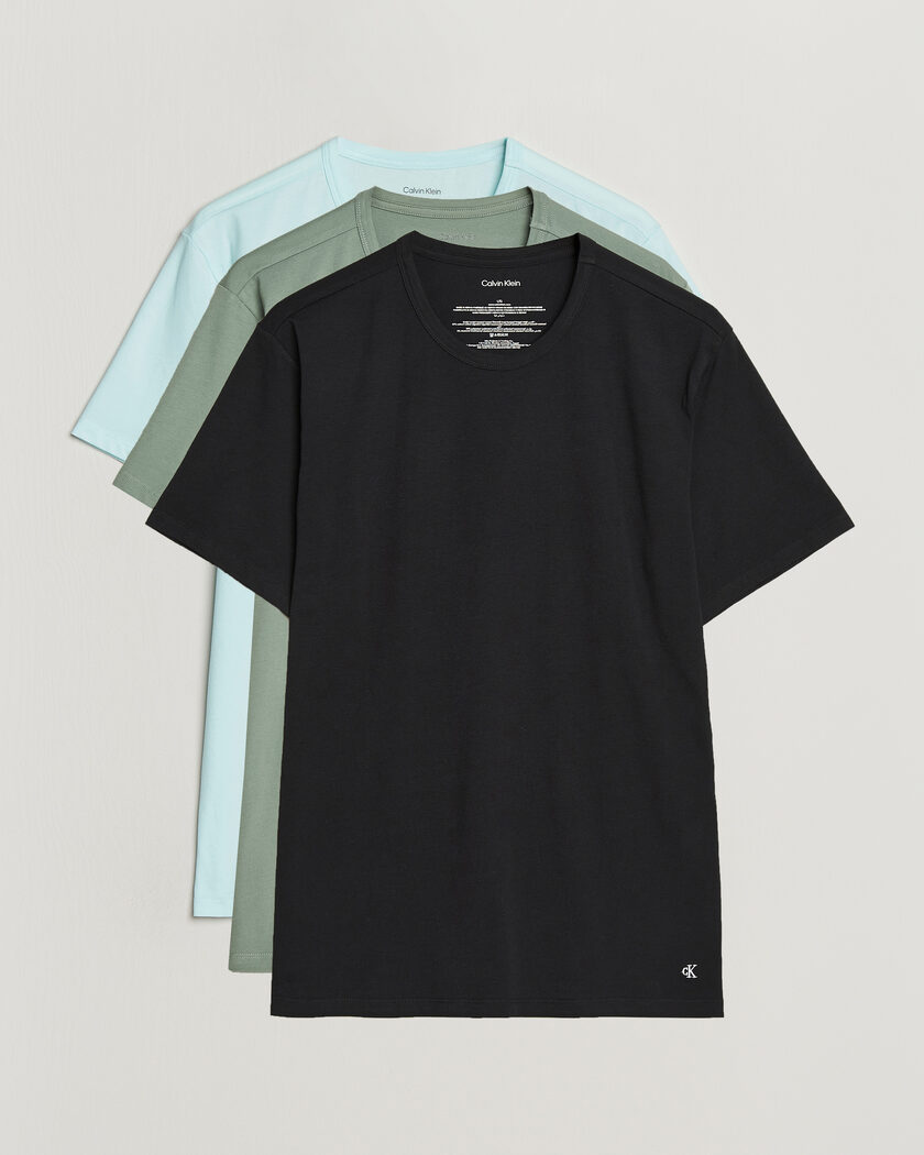 Calvin Klein 3-Pack Cotton Stretch Crew Neck T-Shirt Black/Blue/Green – Multi-colour