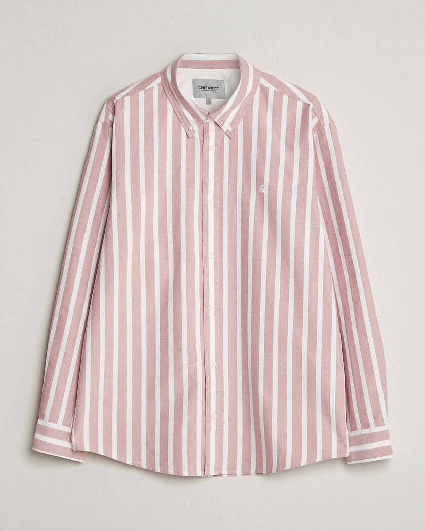 Carhartt WIP Deven Striped Oxford Shirt Oxide Red – Red