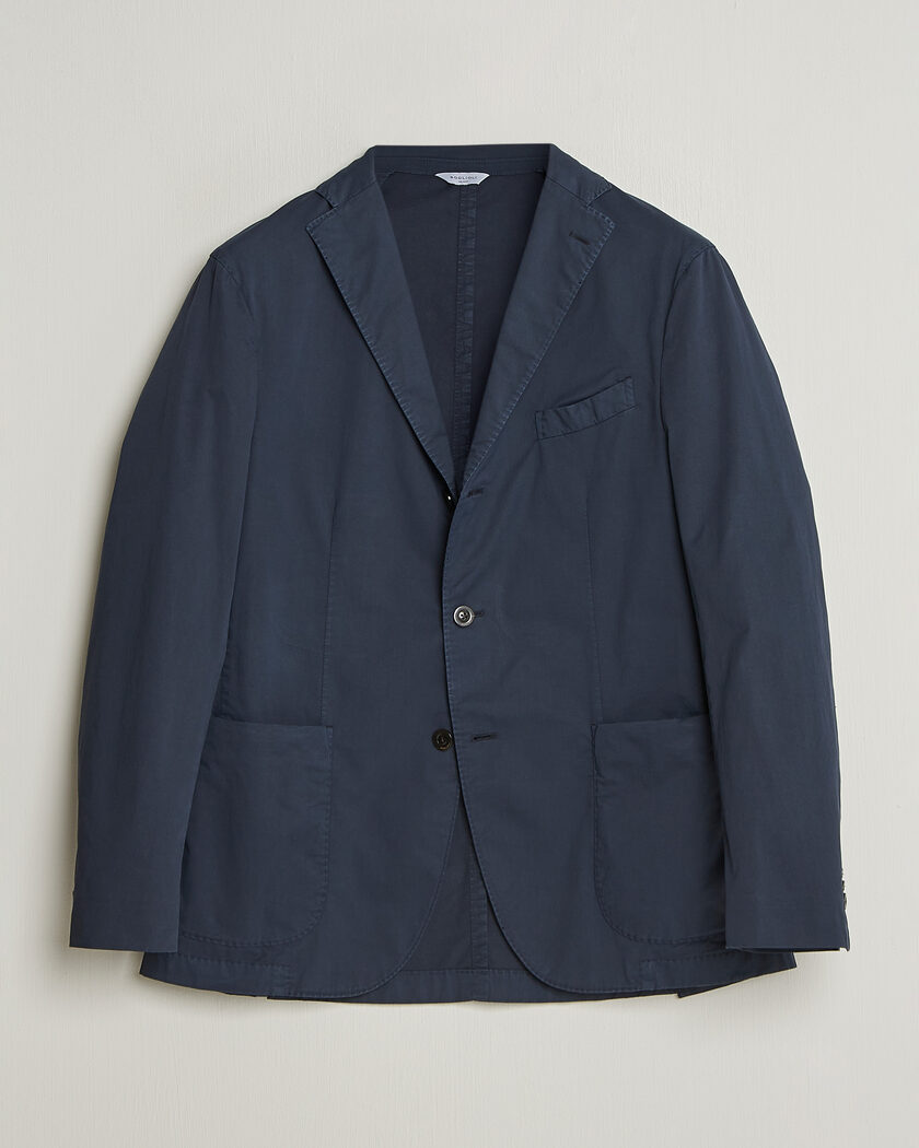 Boglioli K Jacket Double Breasted Cotton Blazer Navy at CareOfCarl.com