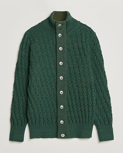 Fred Perry Knitted Cardigan Night Green at CareOfCarl.com
