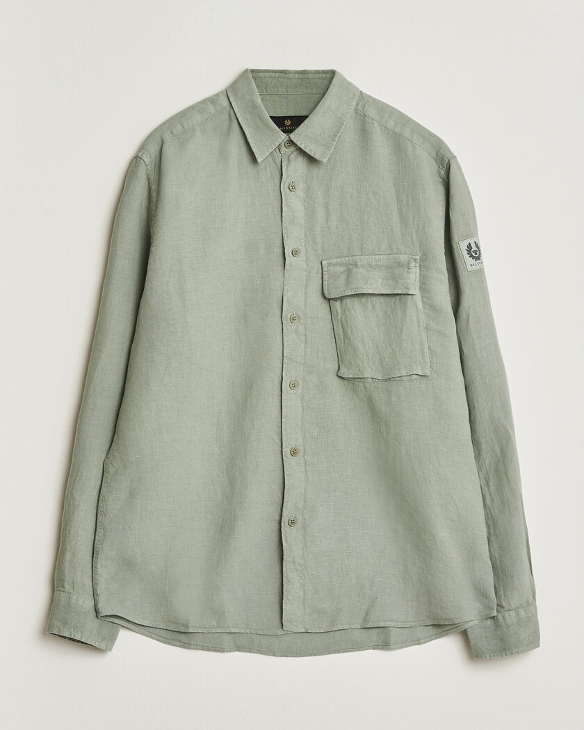 Belstaff Scale Linen Shirt Lichen – Green