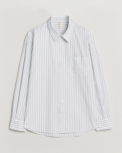 Auralee Hard Twist Light Cotton Shirt Light Blue Stripe at