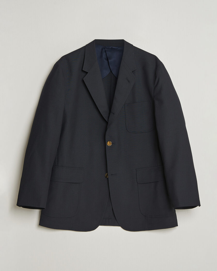 Boglioli K Jacket Wool Hopsack Classic Blazer Navy at CareOfCarl.com