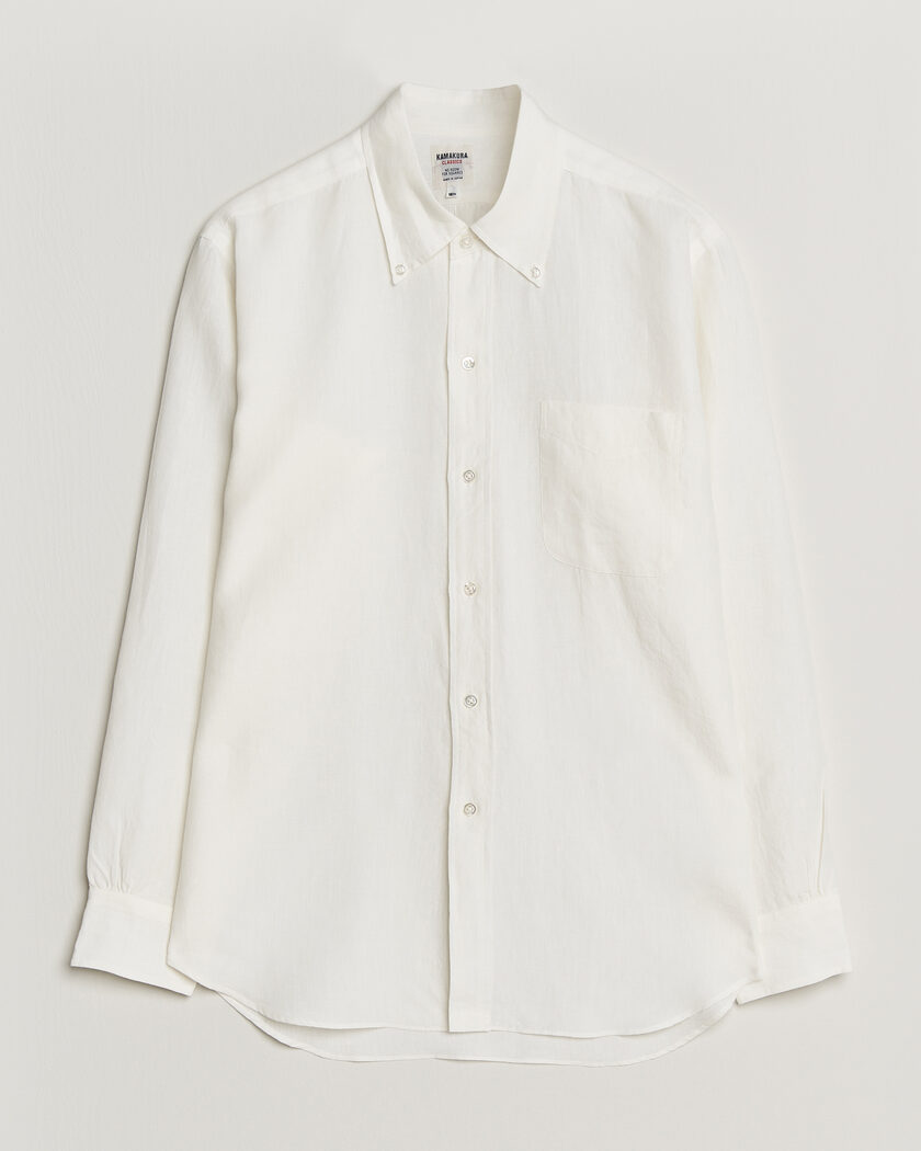Kamakura Shirts Linen Ametora Shirt White – White