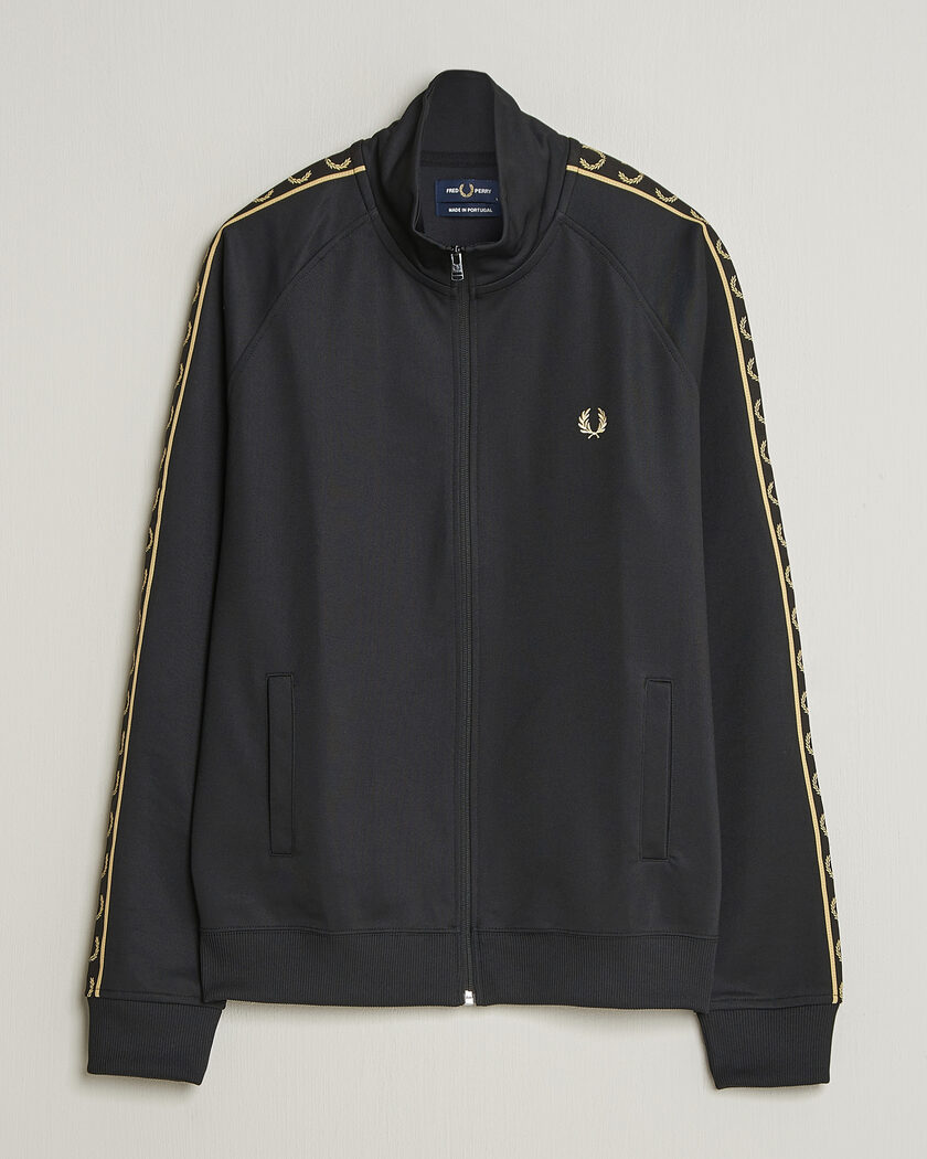 Fred Perry Taped Track Jacket Black – Black