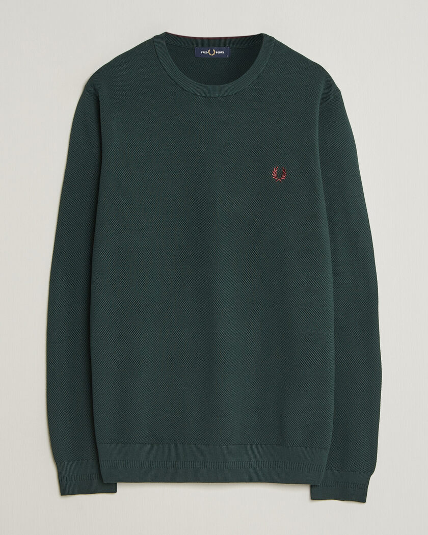 Fred Perry Piqué Stitched Sweater Grassroots Green – Green
