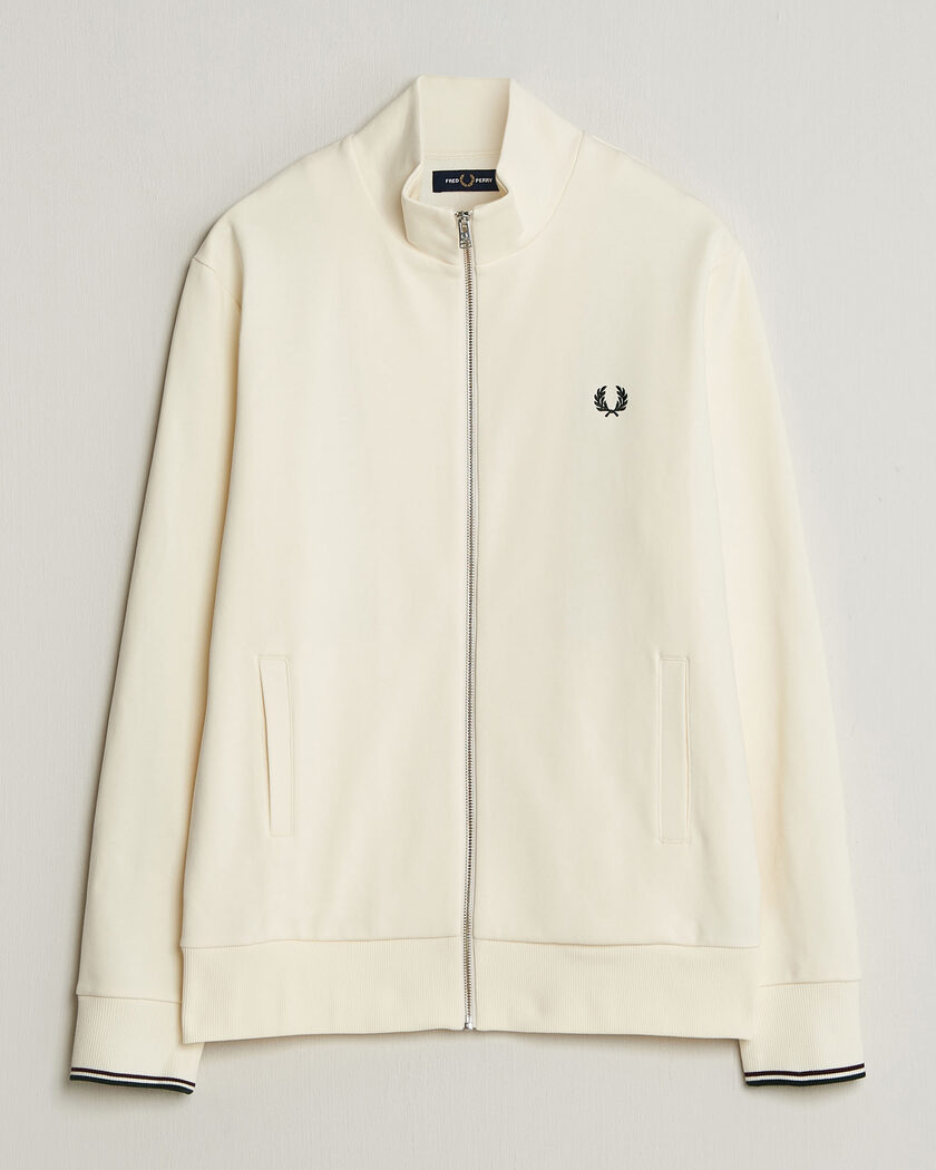Fred Perry Full Zip Sweatshirt Ecru – White