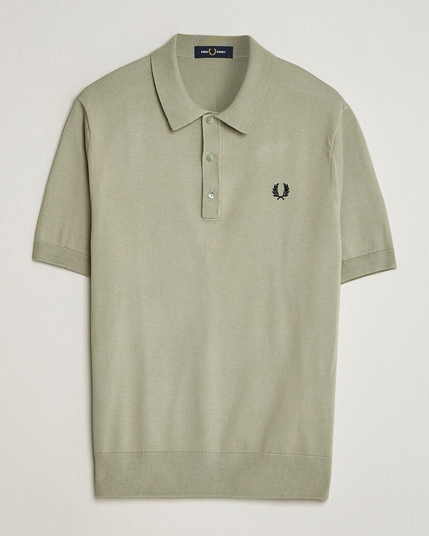 BEAMS PLUS Zip Knit Striped Polo Olive at CareOfCarl.com