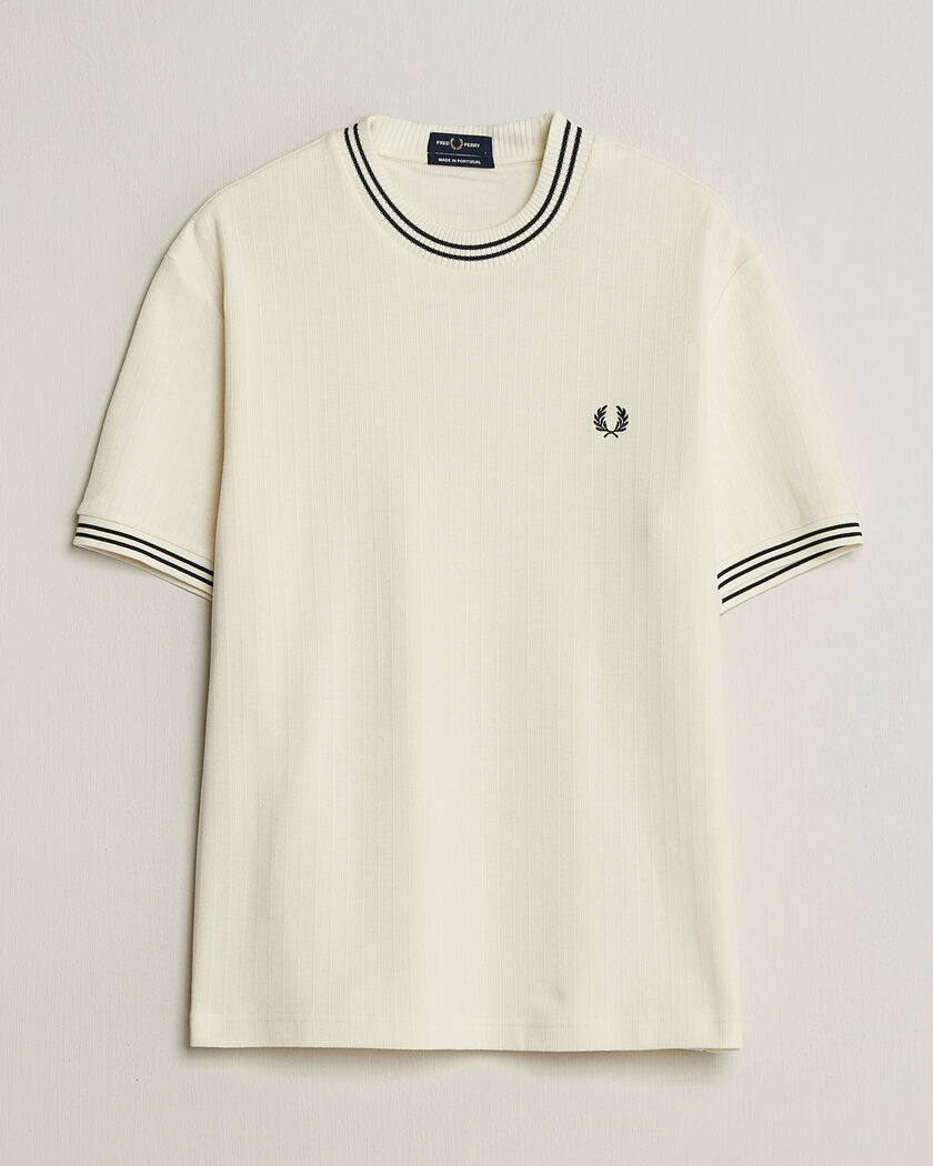 Fred Perry Rib Knitted T-Shirt Ecru – White