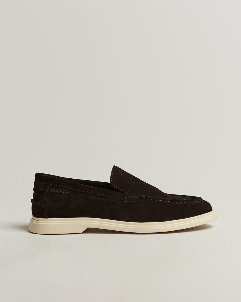 BOSS BLACK Noel Suede Moccasin Dark Brown at CareOfCarl.com