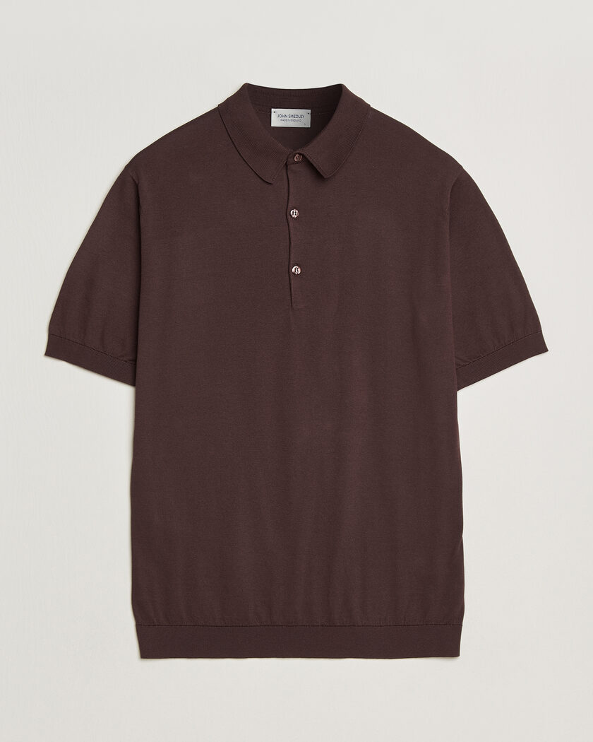 John Smedley Adrian Slim Fit Sea Island Cotton Polo Raisin Brown – Brown