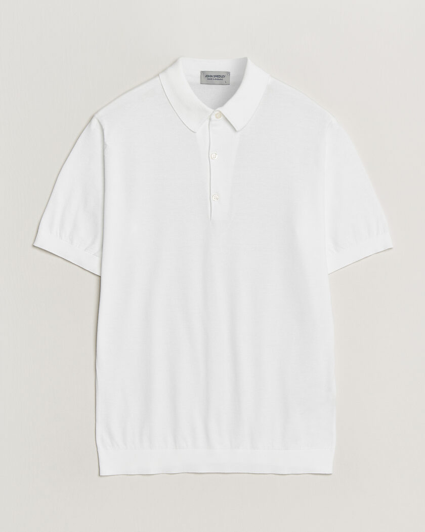 John Smedley Adrian Slim Fit Sea Island Cotton Polo White – White