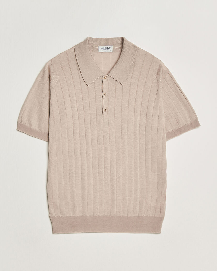 John Smedley Adrian Slim Fit Sea Island Polo Parchment at