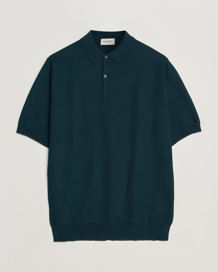 BEAMS PLUS Zip Knit Striped Polo Olive at CareOfCarl.com