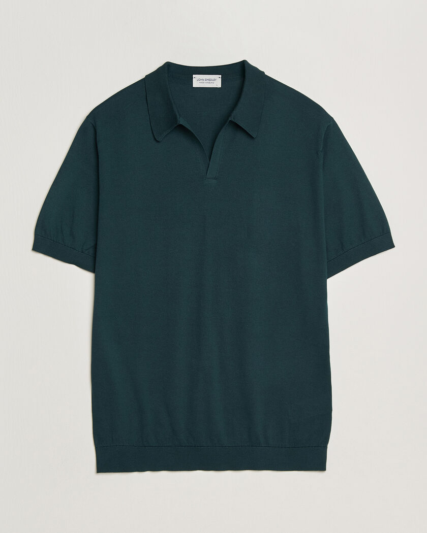 BEAMS PLUS Zip Knit Striped Polo Olive at CareOfCarl.com