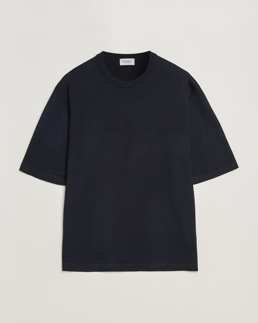 John Smedley Tindall Sea Island Cotton T-Shirt Navy – Blue
