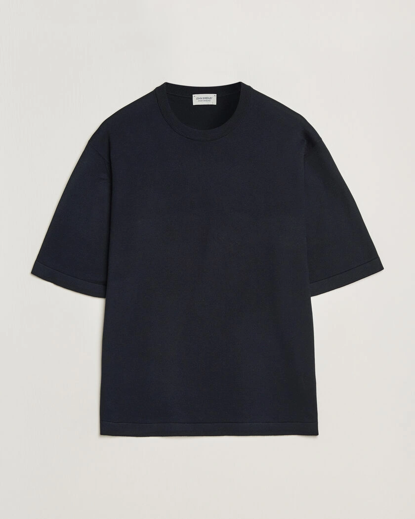 John Smedley Tindall Sea Island Cotton T-Shirt Navy – Blue