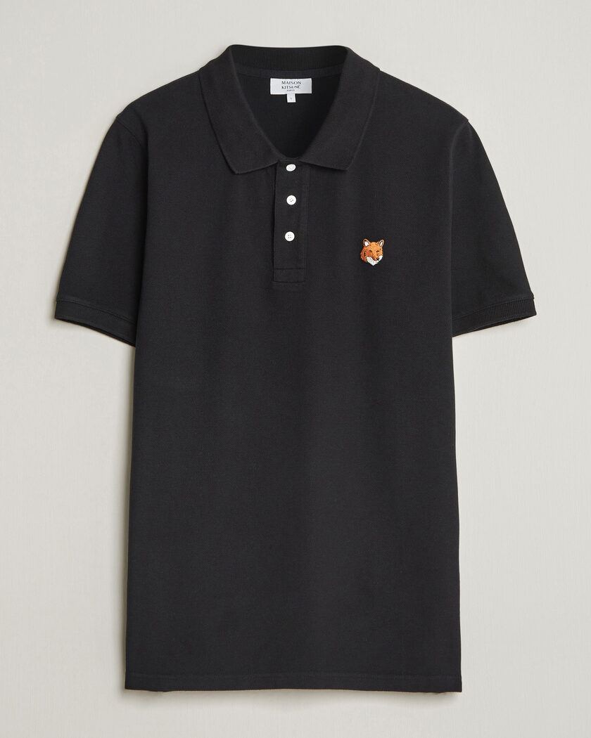 Maison Kitsuné Tonal Fox Head Wool Ribbed Polo Black at CareOfCarl.com Maison Kitsuné Tonal Fox Head Wool Ribbed Polo Black at CareOfCarl.com