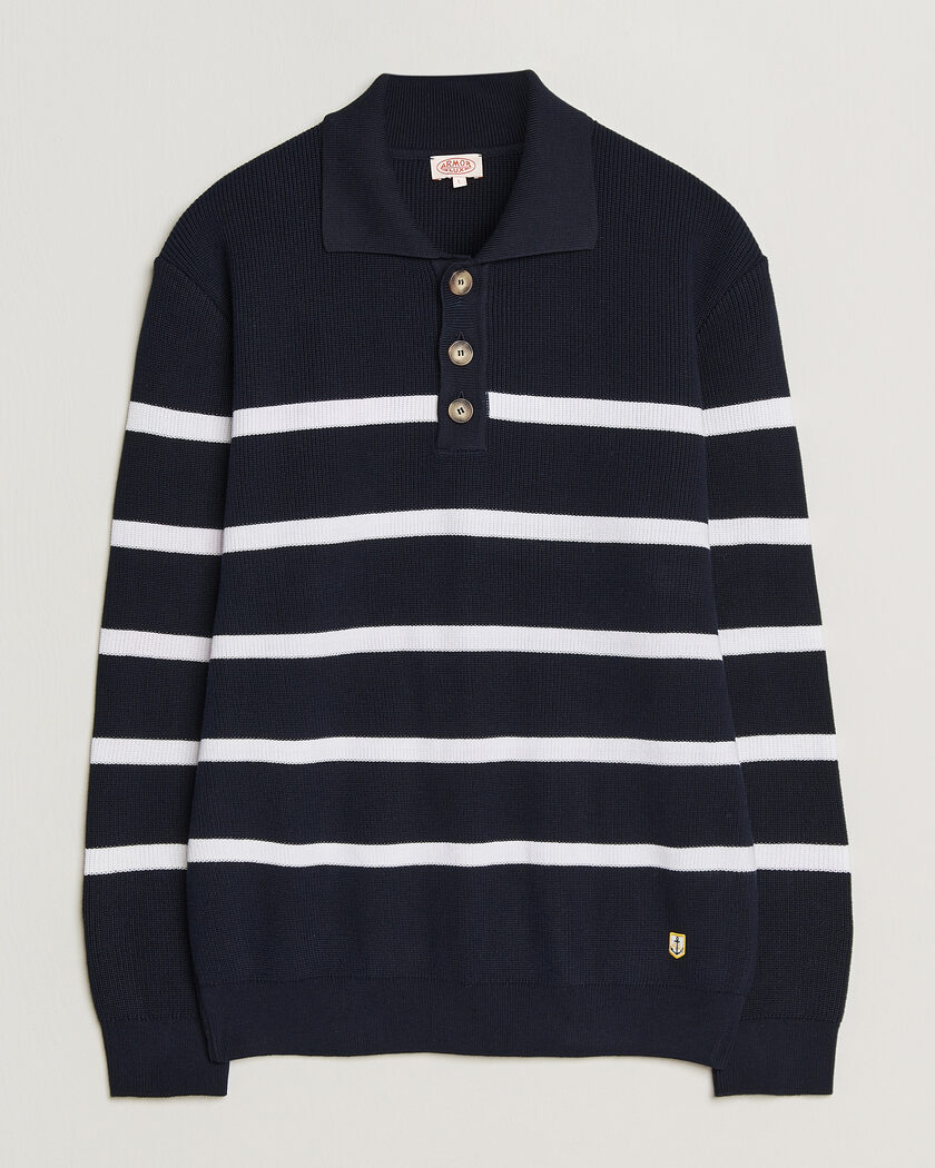Armor-lux Heritage Knitted Polo Marine/Blanc – Multi-colour