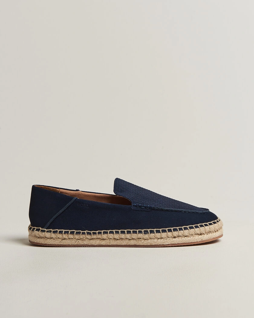 BOSS BLACK Madeira Suede Espadrilles Dark Blue – Blue