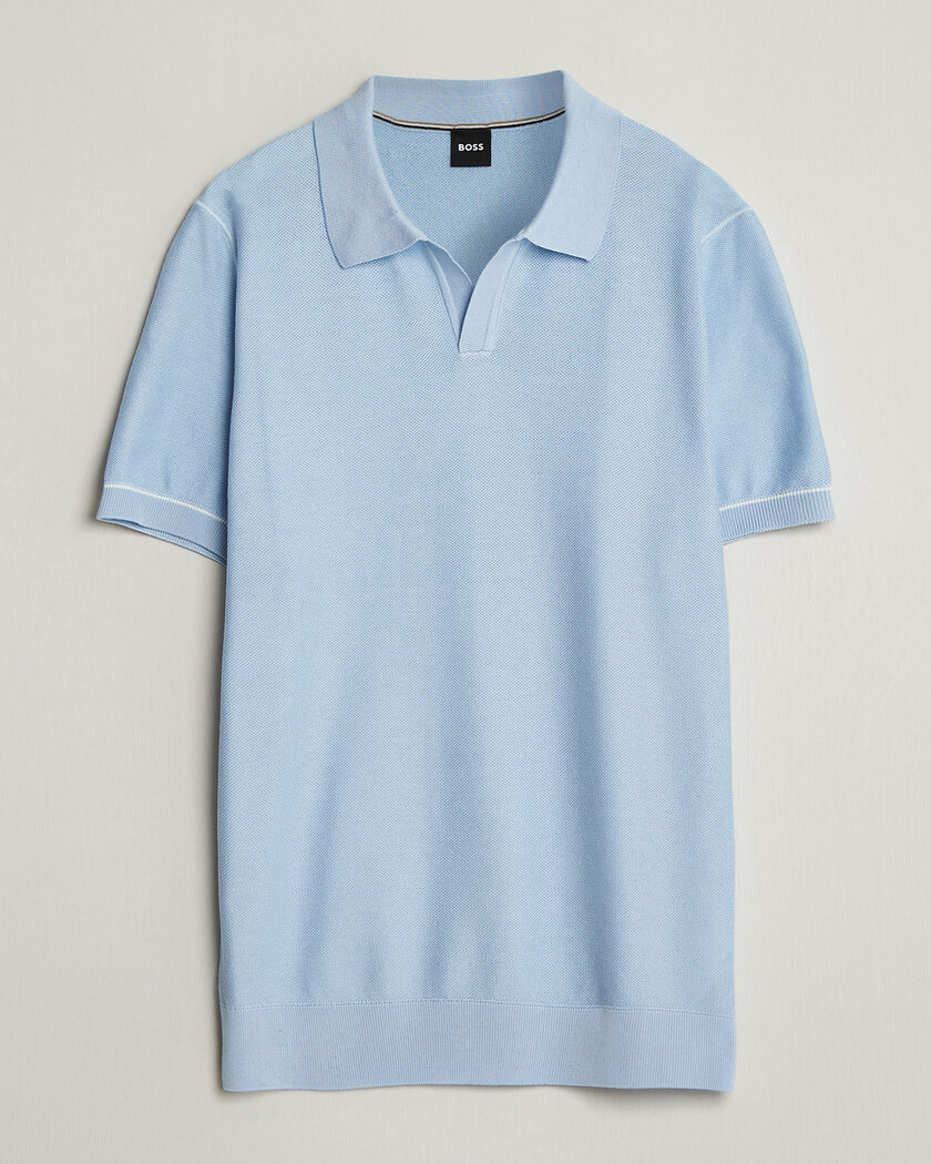 BOSS BLACK Narciso Knitted Polo Light Blue – Blue