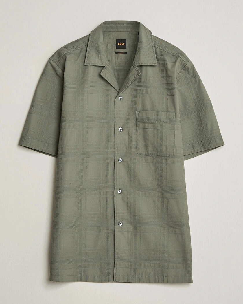  BOSS ORANGE Rayer Cotton Resort Shirt Open Grey – Grey