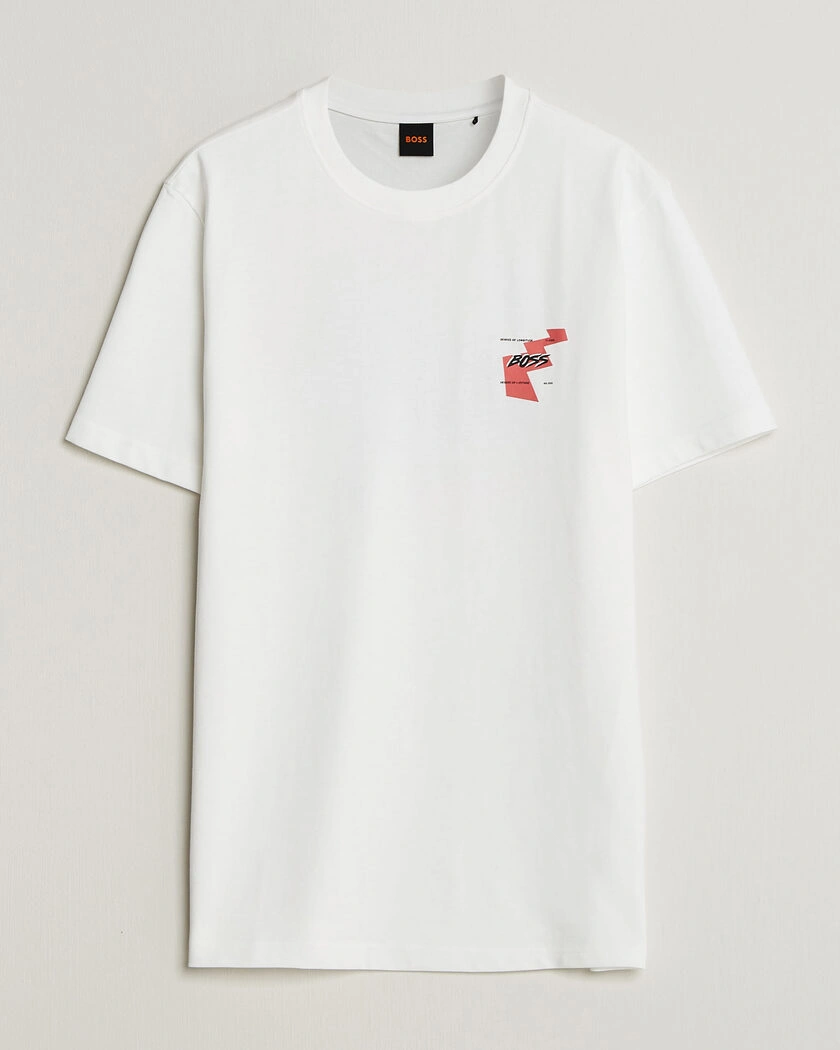 BOSS ORANGE Movement Printed Crew Neck T-Shirt Natural – White