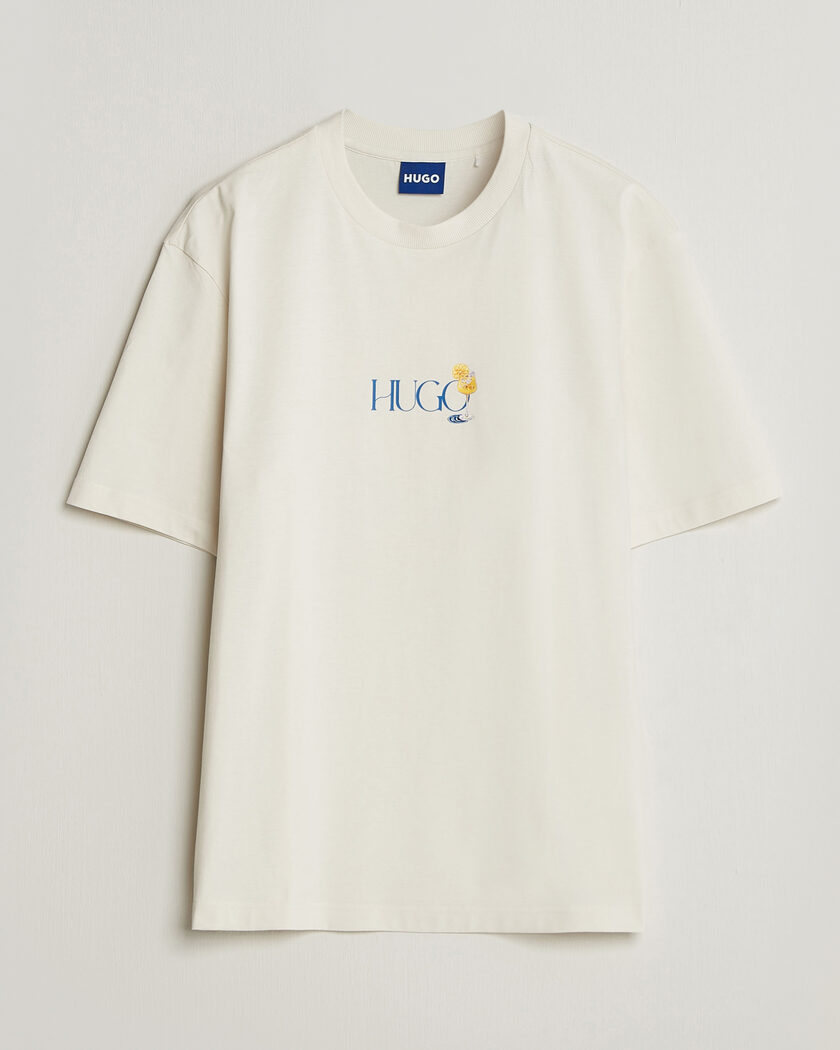 HUGO Nulaxo Printed Crew Neck T-Shirt Open White – White