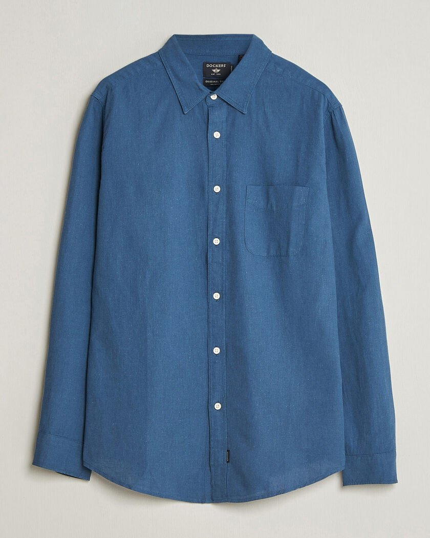 Dockers Slim Linen/Cotton Shirt Bering Sea – Blue