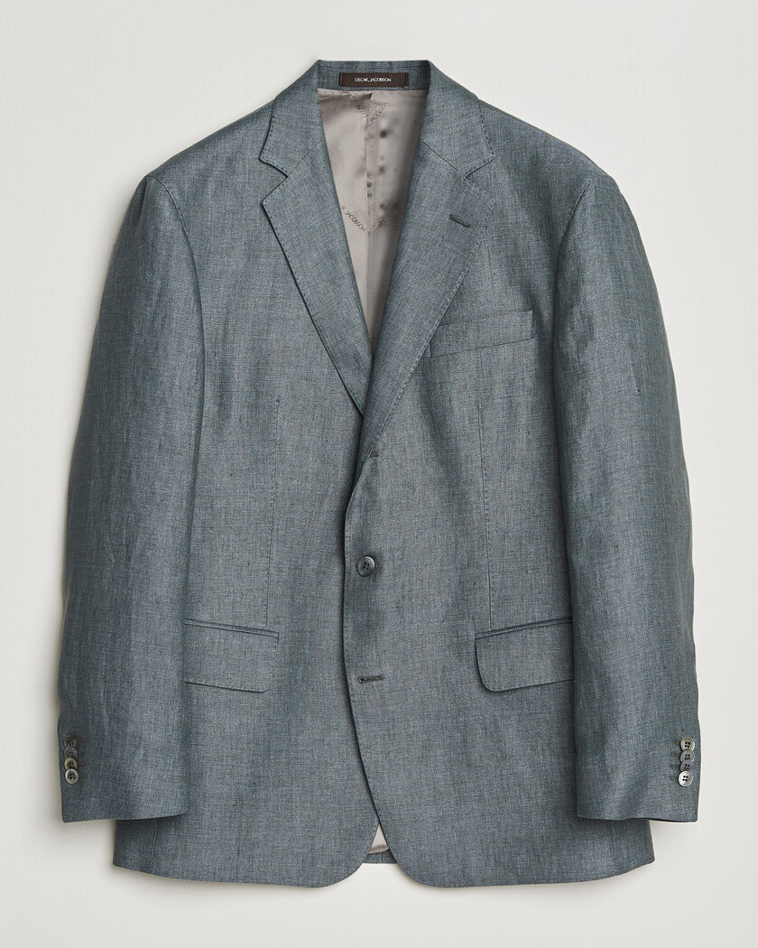 Oscar Jacobson Robert Linen Blazer Olive – Green