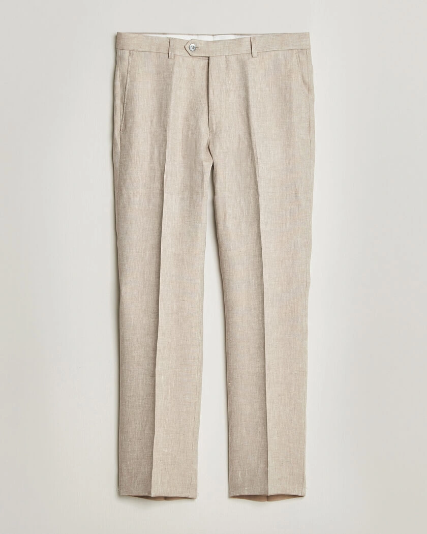 Oscar Jacobson Dandy Linen Trousers Beige – Beige
