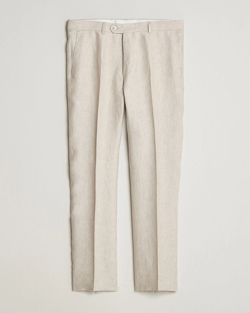 Oscar Jacobson Dandy Linen Trousers Off White – White