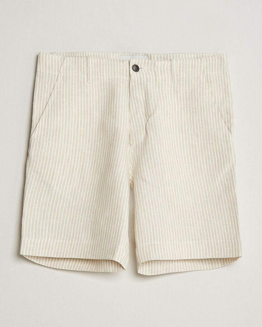 Peregrine Windsor Linen Shorts Beige Stripe – Beige