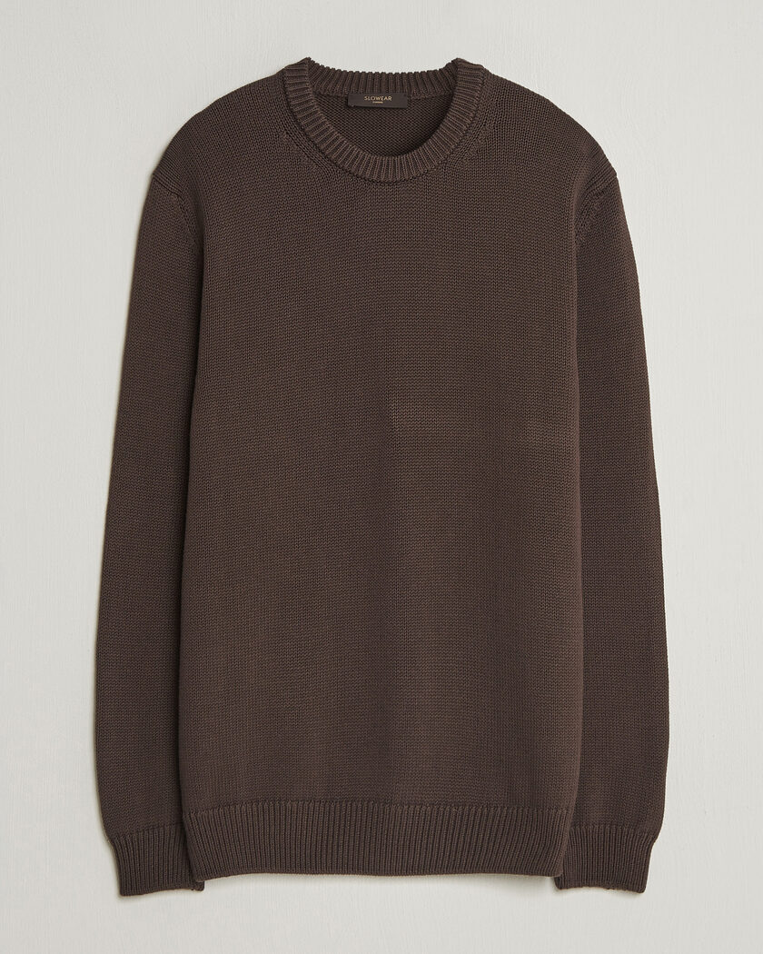 Zanone Soft Cotton Crew Neck Sweater Chocolate – Brown