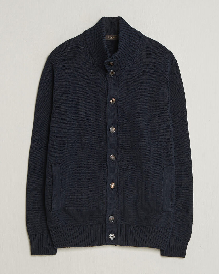 Zanone Soft Cotton Chioto Cardigan Navy – Blue