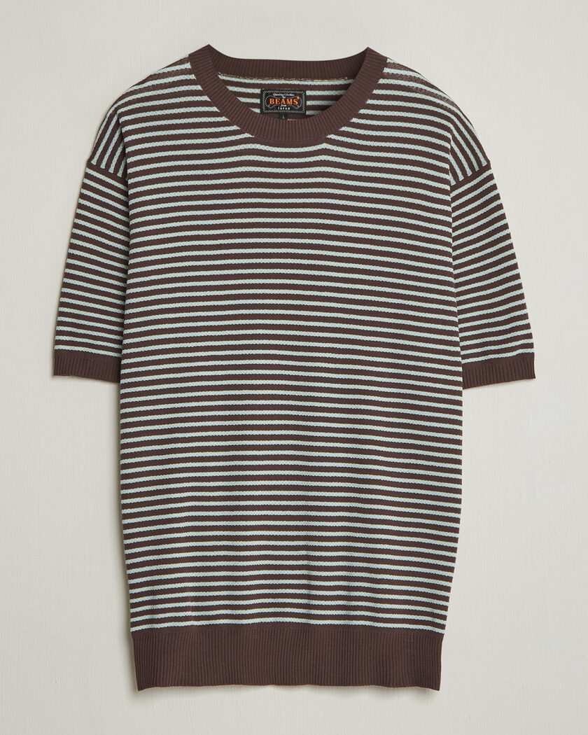 Gran Sasso Cotton Knitted Crew Neck T-Shirt Navy at CareOfCarl.com