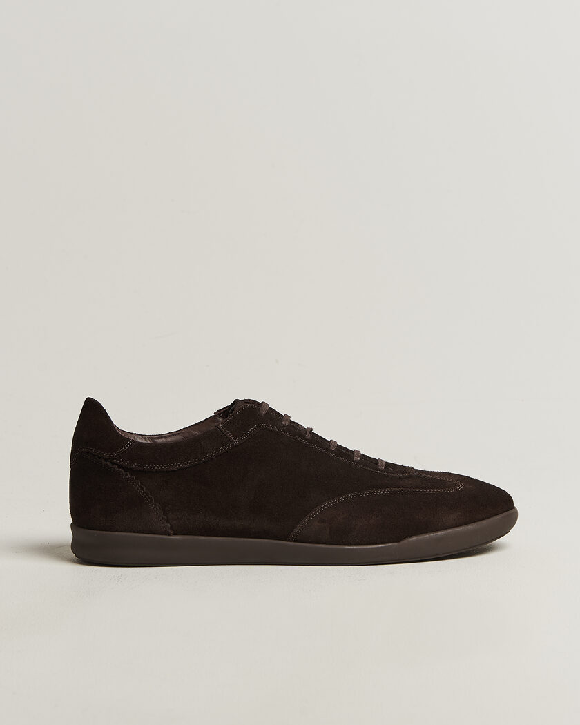 Loake 1880 Mayfair Suede Dress Sneaker Dark Brown – Brown