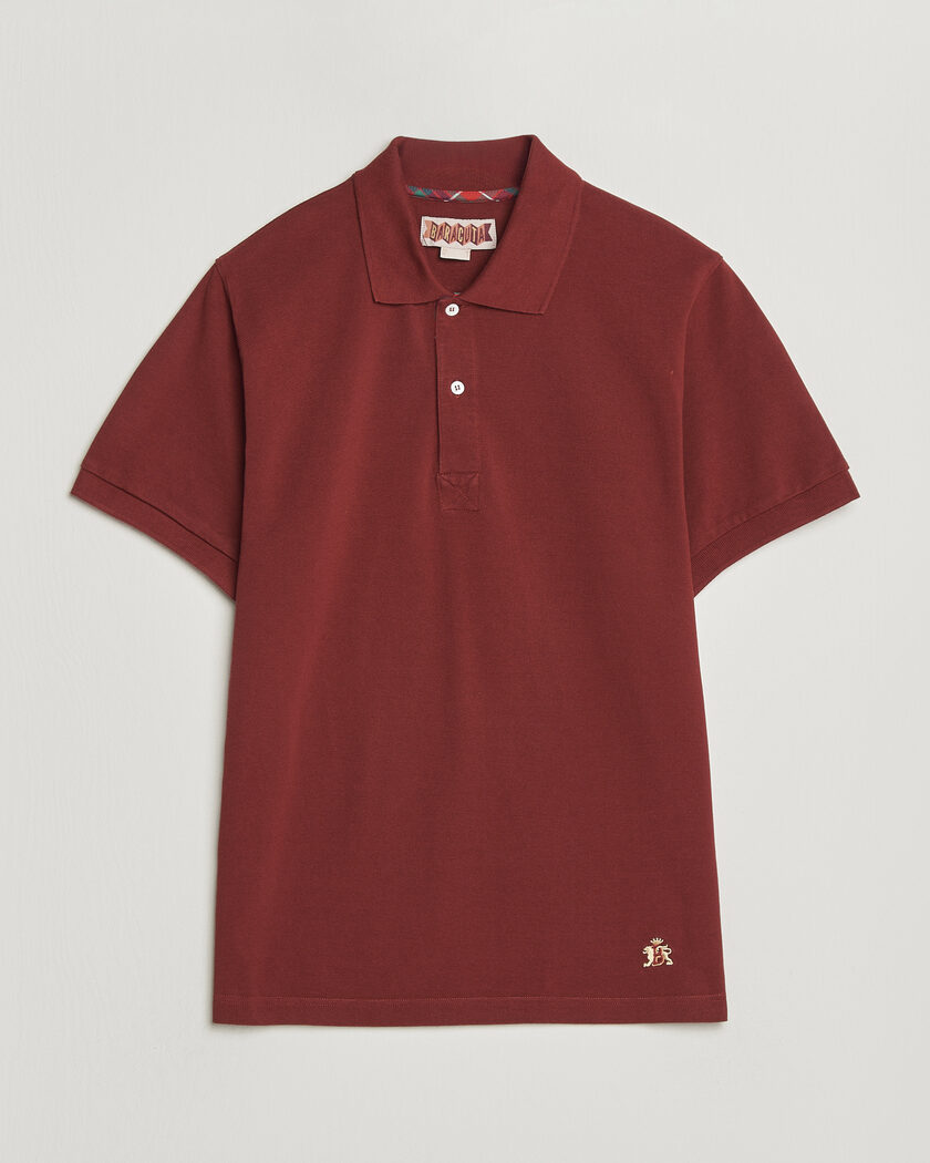 Baracuta Tartan Placket Piquet Polo Oxblood – Red