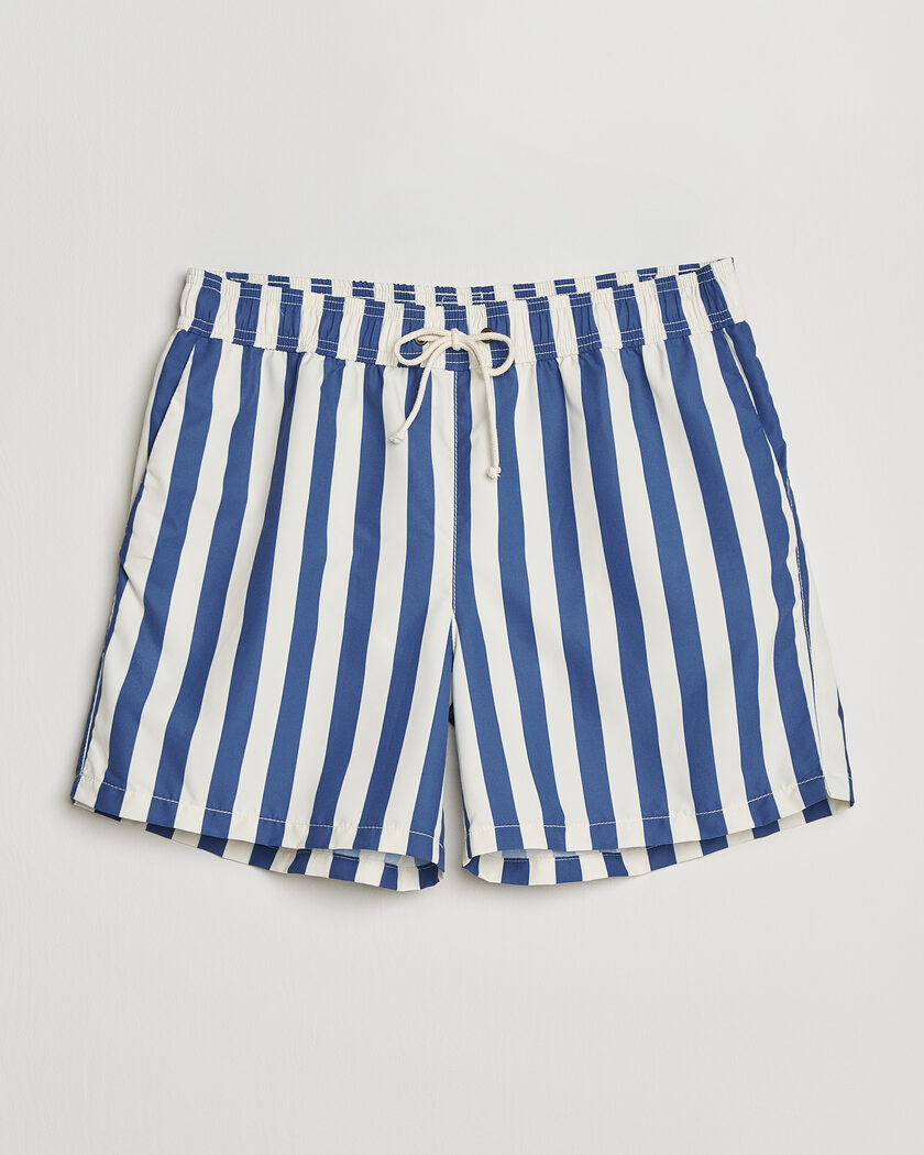 Fedeli Madeira Swim Trunk Wide Blue Stripes at CareOfCarl.com