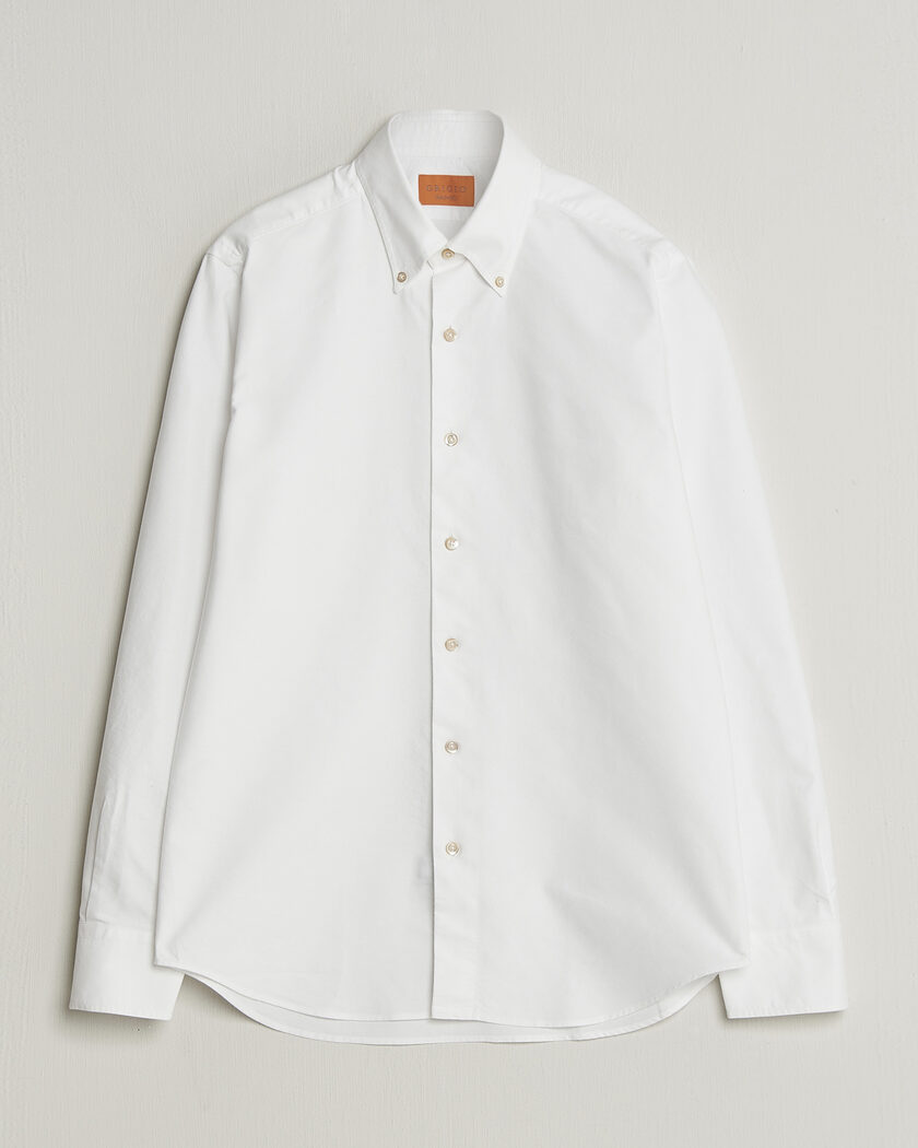 Grigio Oxford Button Down Shirt White – White