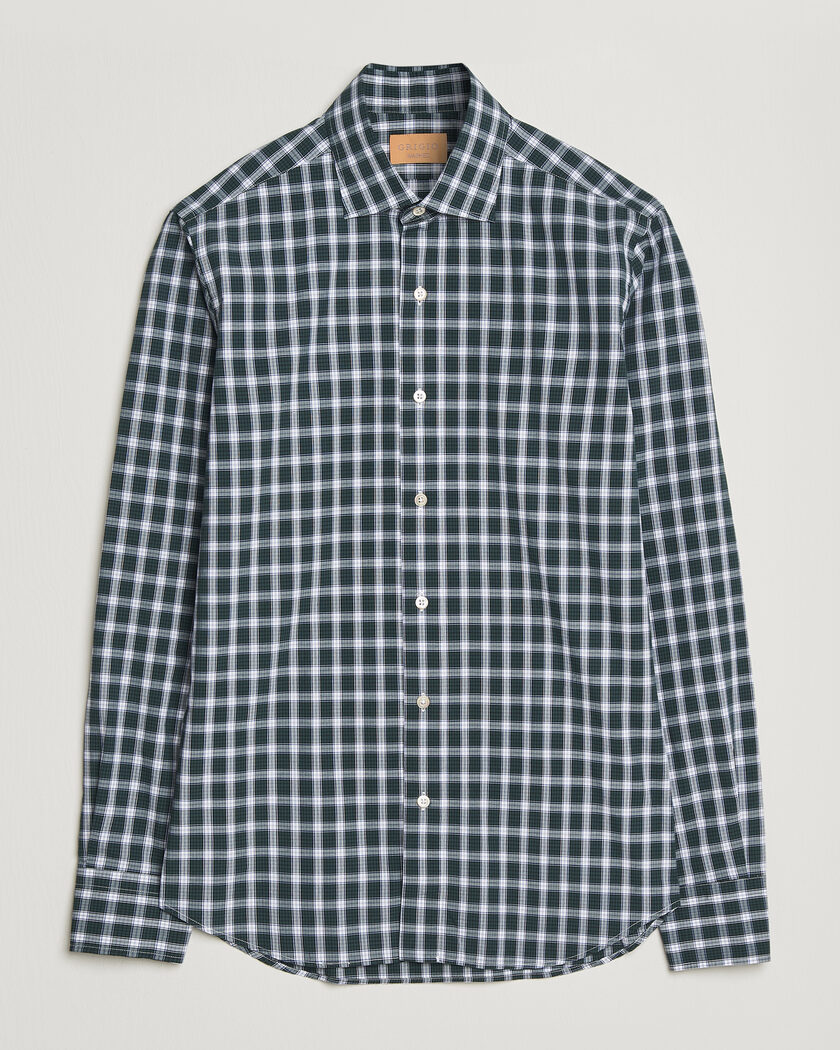 Grigio Washed Casual Shirt Green Check – Green