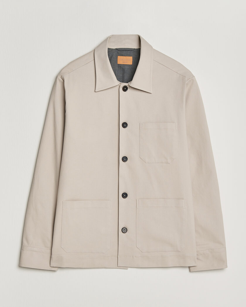 Jil Sander Felted Wool Shirt Jacket Beige at CareOfCarl.com