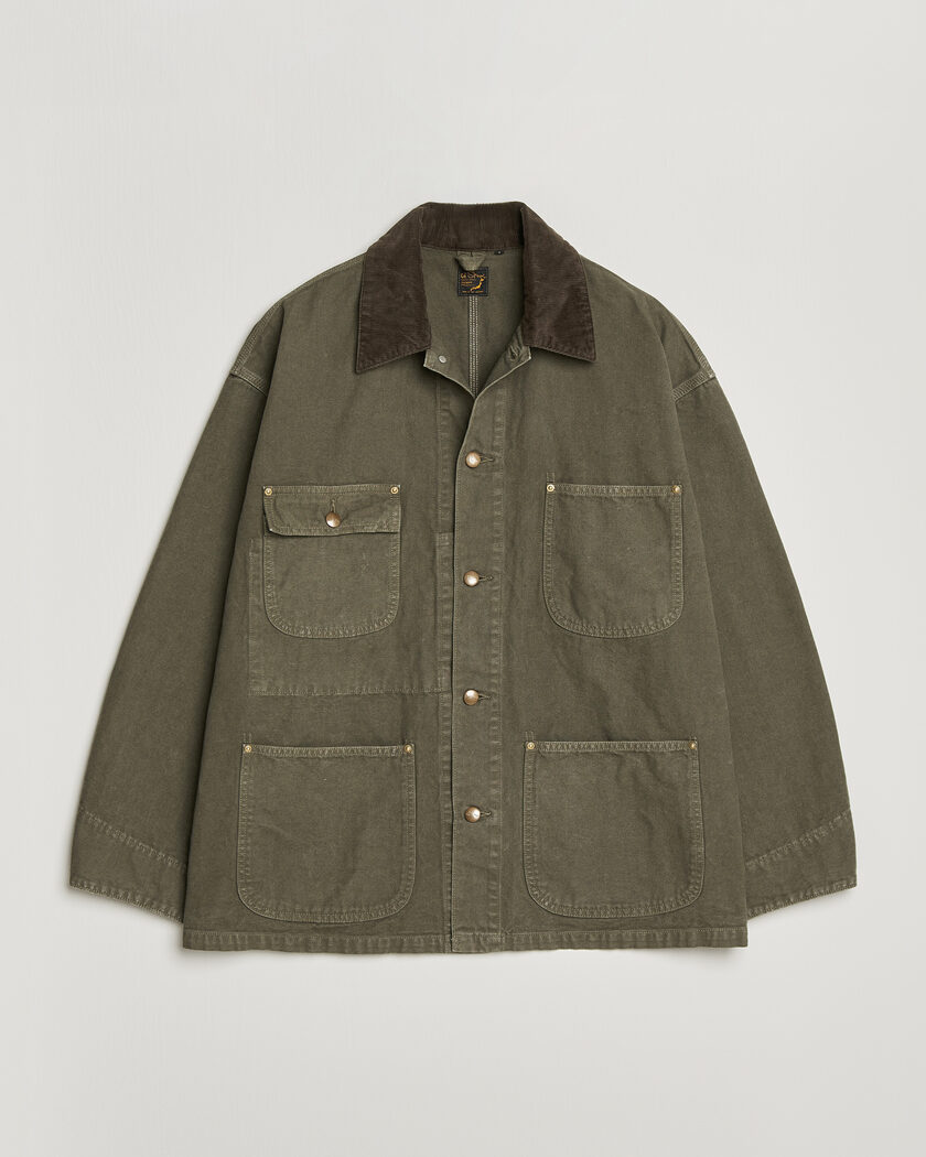 orSlow Oxford Coverall Chore Jacket Army Green – Green