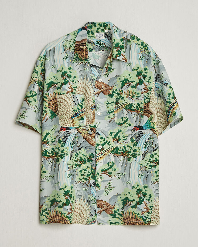 orSlow Peacock Garden Hawaiian Shirt Green – Green
