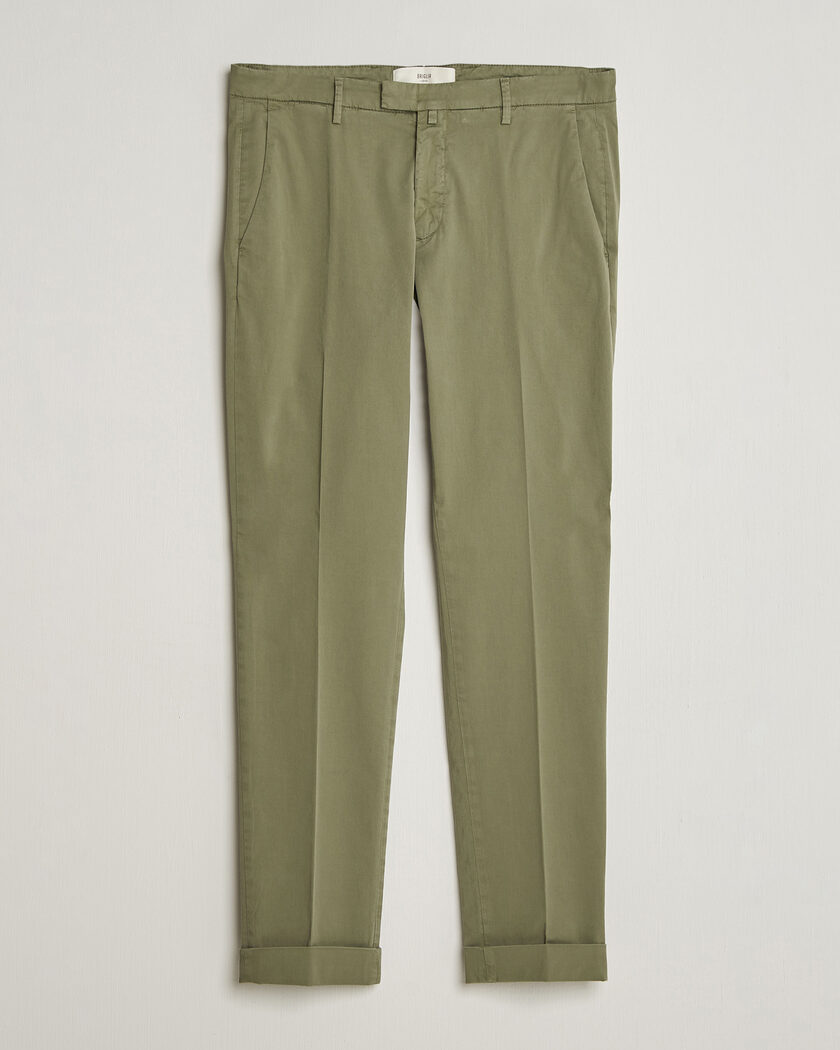 BEAMS PLUS MIL Herringbone Trousers Olive at CareOfCarl.com