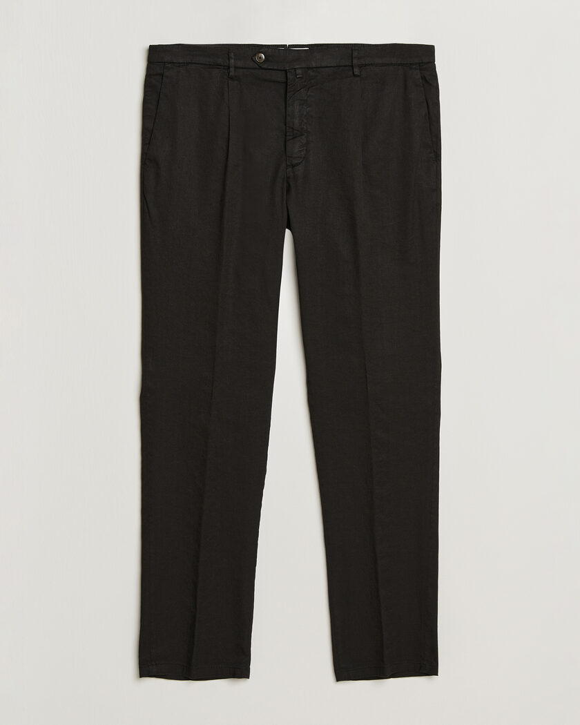 Briglia 1949 Pleated Linen Trousers Black – Black